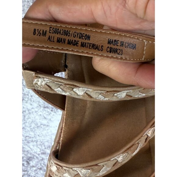 EuroSoft Gydeon Sandals Womens 8.5 Tan Gold Braided Cushioned Adjustable Beach - Picture 7 of 8